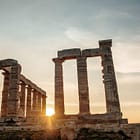 The Temple Of Poseidon during sunset