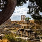 Ruins of ancient city of Corinth and Temple of Apollo