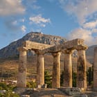 Ruins of Apollo temple in Corinth