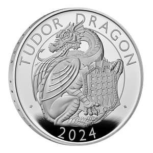 Ηνωμένο Βασίλειο - 2 λίβρες - The Royal Tudor Beast - The Tudor Dragon 1 Oz - Ασημι - 2024